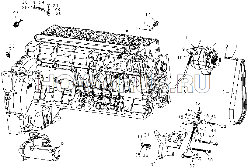 D10 Engine Howo Дизельный двигатель D10 | Запчасти HOWO запчасти SHACMAN интернет магазин